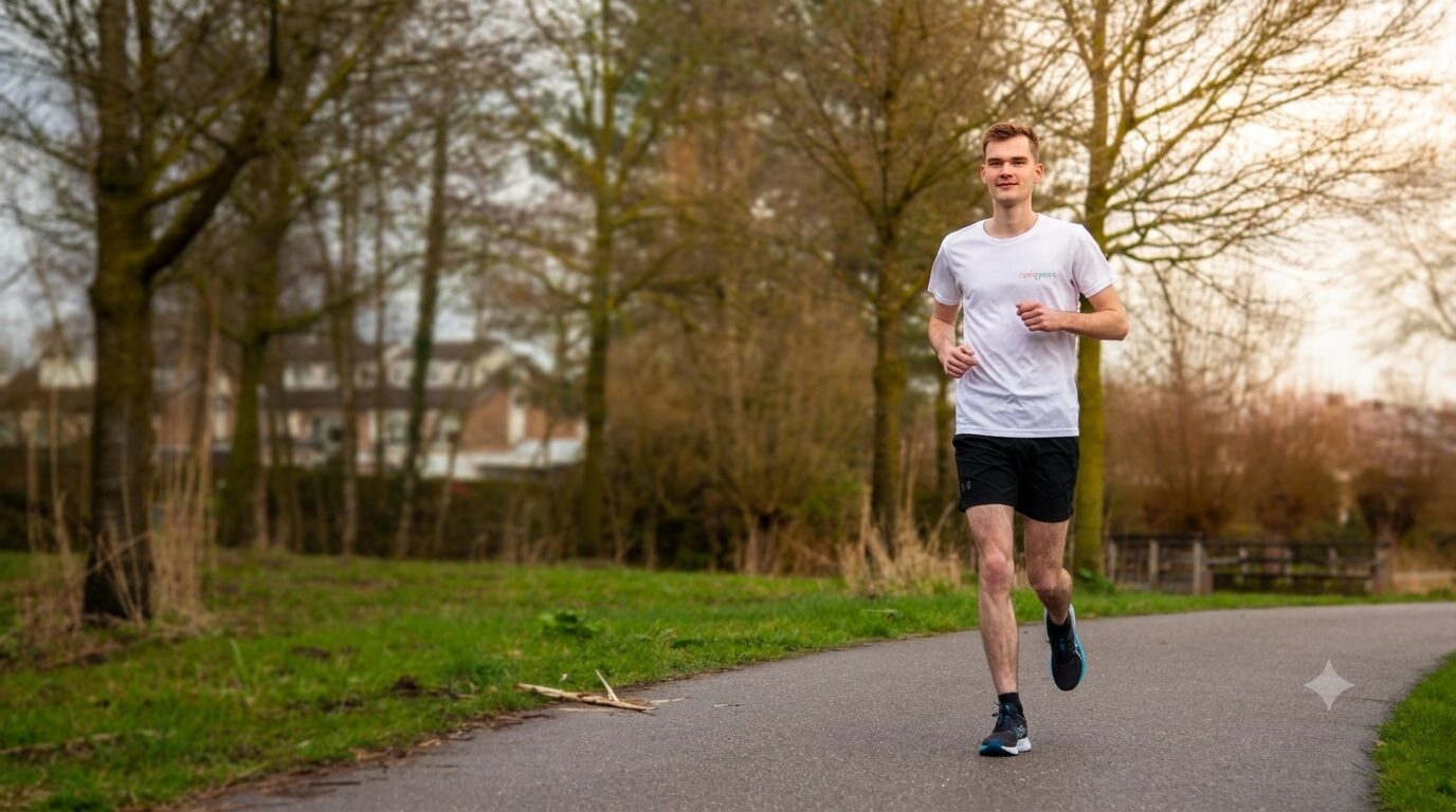 Tim Brouwers hardlopend tijdens zijn inzamelactie voor Stichting Long COVID